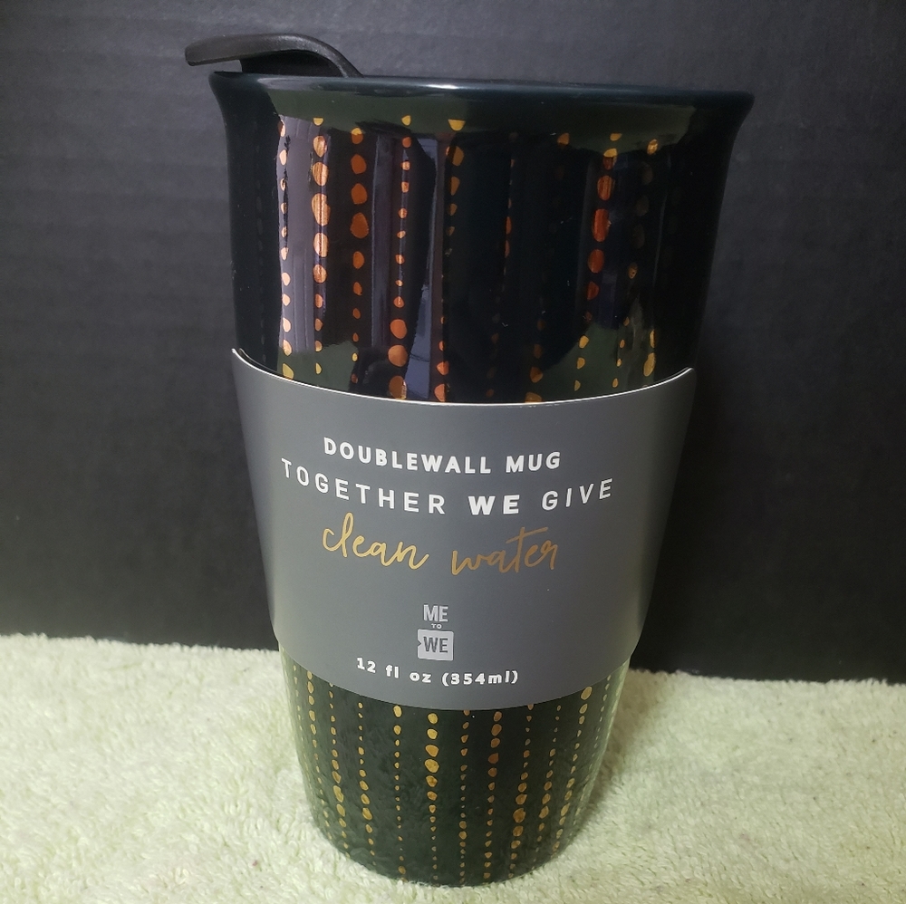 Ceramic Black & Gold Coffee Cup